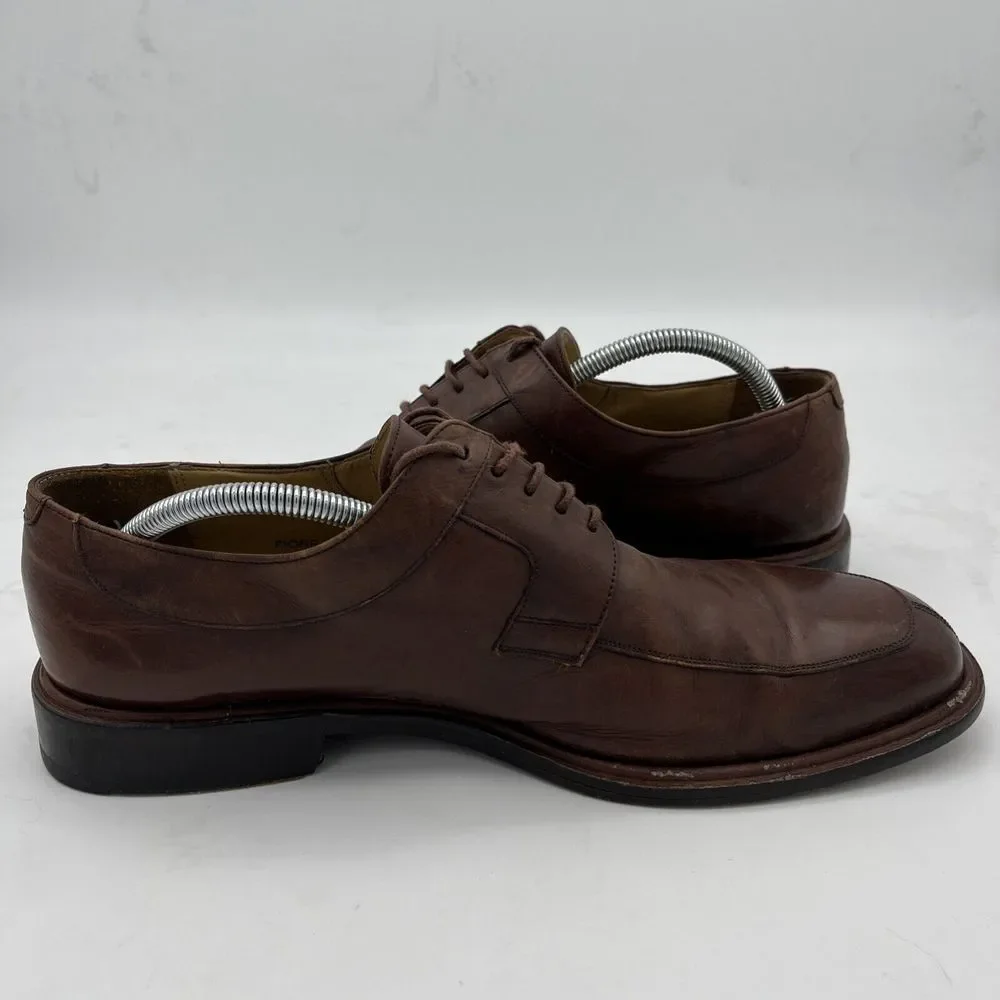 Mezlan Fiore Brown Leather Lace-Up Split Toe Apron Oxford Shoes Men's US 11 M